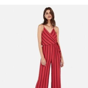 Expeess Women's Red Striped Jumpsuit, New without tags.